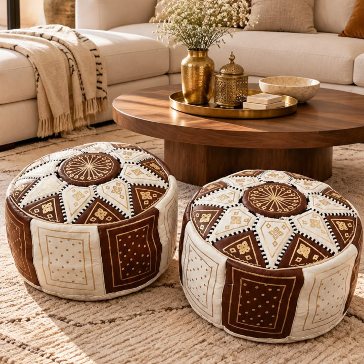 Luxury Traditional Moroccan Poufs – A Touch of Authenticity and Elegance
