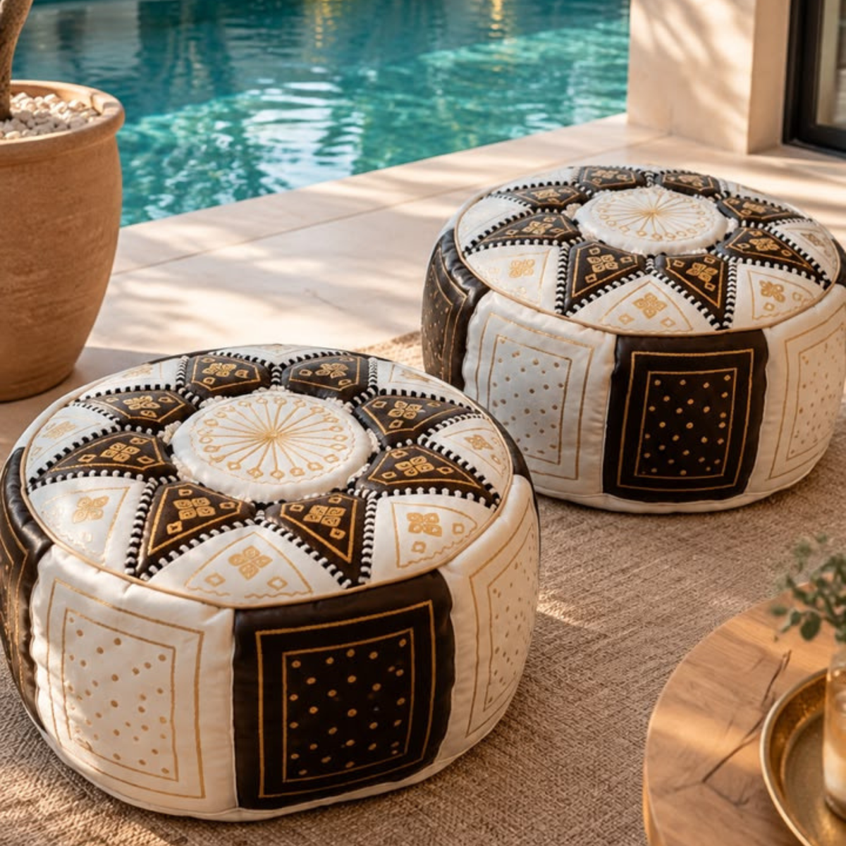 Luxury Traditional Moroccan Poufs – A Touch of Authenticity and Elegance