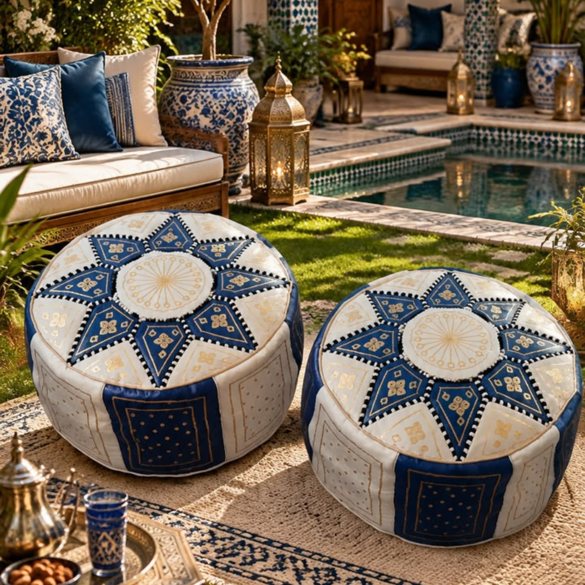 Luxury Traditional Moroccan Poufs – A Touch of Authenticity and Elegance