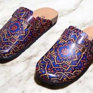 حذاء صابو "أزرق ملكي" -من إصدار Afroziri بالزخرفة الهندسية (أرابيسك)